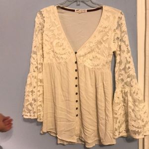 Jolt small of white bell sleeve blouse